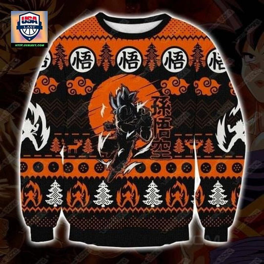 Songoku Super Saiyan Fighting Dragon Ball 3D Christmas Knitting Pattern Sweater 3D Hoodie Sweater Tshirt ? Usalast