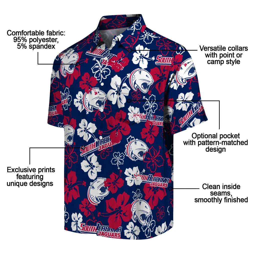 South Alabama Jaguars Hibiscus Bloom Hawaiian Shirt – Moonbestprint