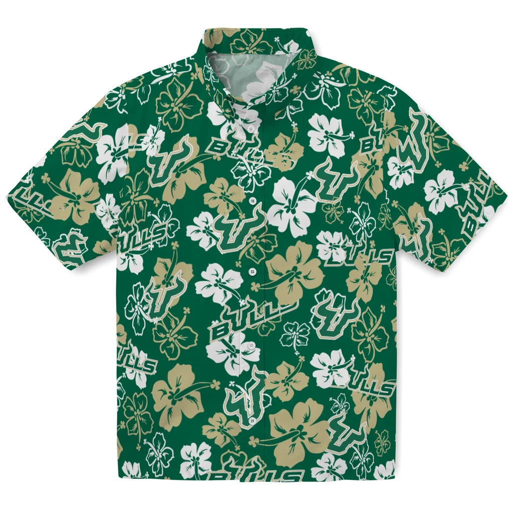 South Florida Bulls Hibiscus Bloom Hawaiian Shirt – Moonbestprint