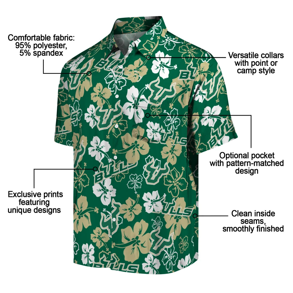 South Florida Bulls Hibiscus Bloom Hawaiian Shirt – Moonbestprint
