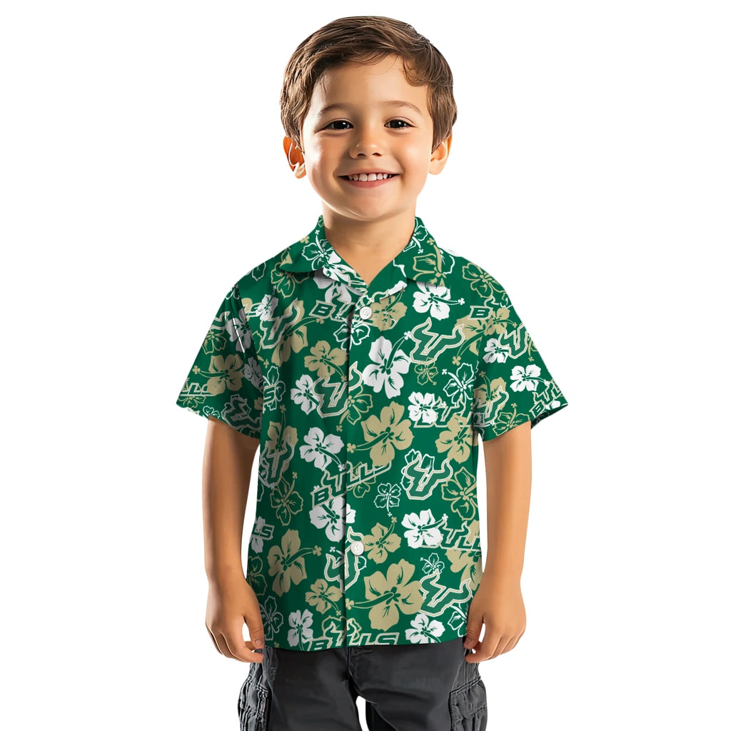 South Florida Bulls Hibiscus Bloom Hawaiian Shirt – Moonbestprint