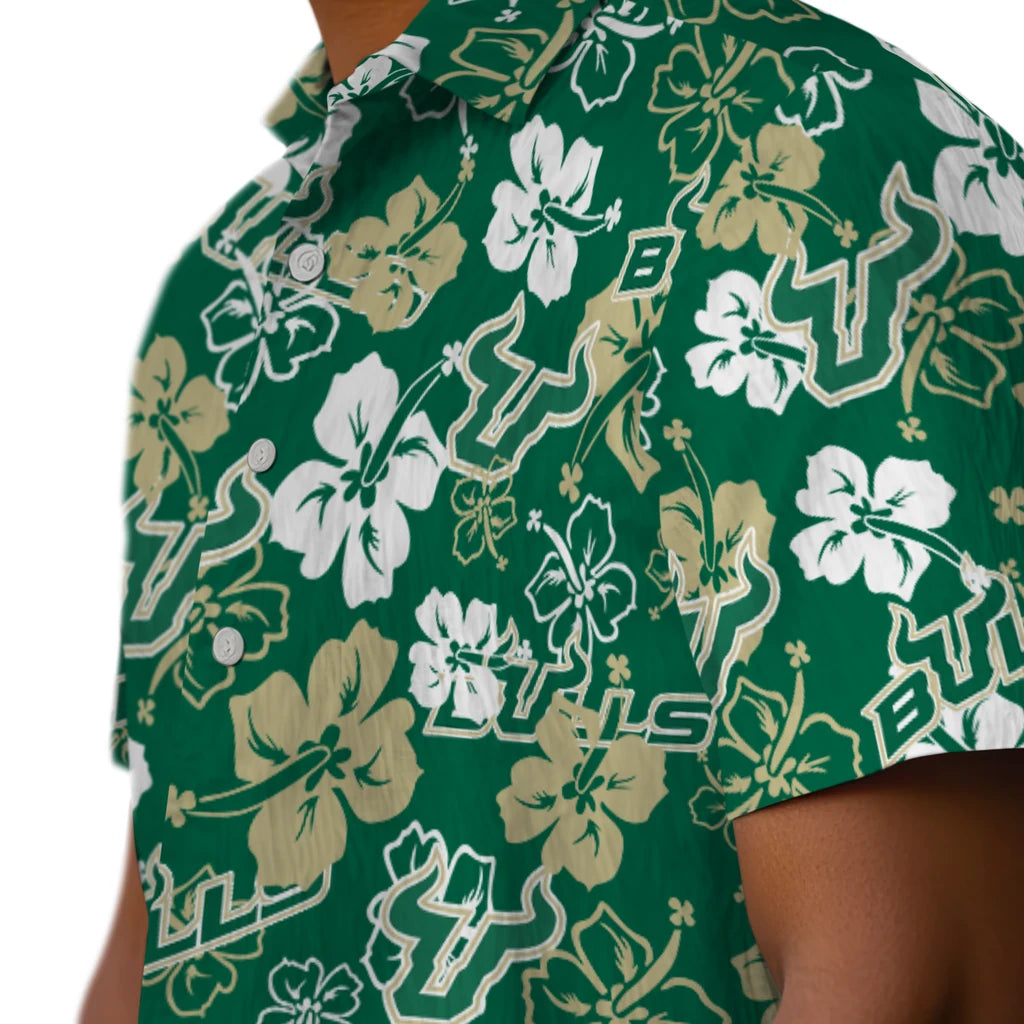 South Florida Bulls Hibiscus Bloom Hawaiian Shirt – Moonbestprint