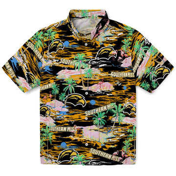 Southern Miss Golden Eagles Flamingo Retreat 2026 Hawaiian Shirt – Moonbestprint