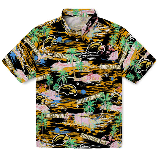 Southern Miss Golden Eagles Flamingo Retreat 2026 Hawaiian Shirt – Moonbestprint