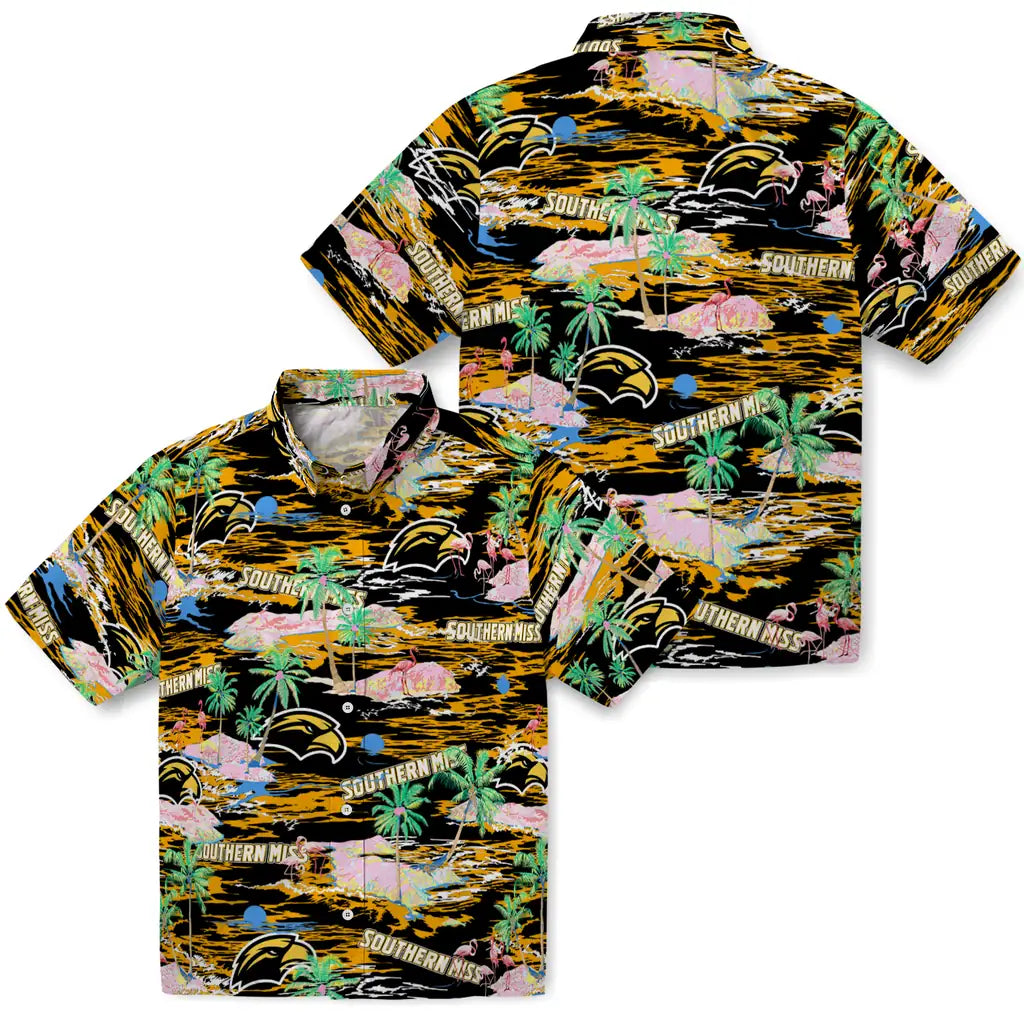 Southern Miss Golden Eagles Flamingo Retreat 2026 Hawaiian Shirt – Moonbestprint