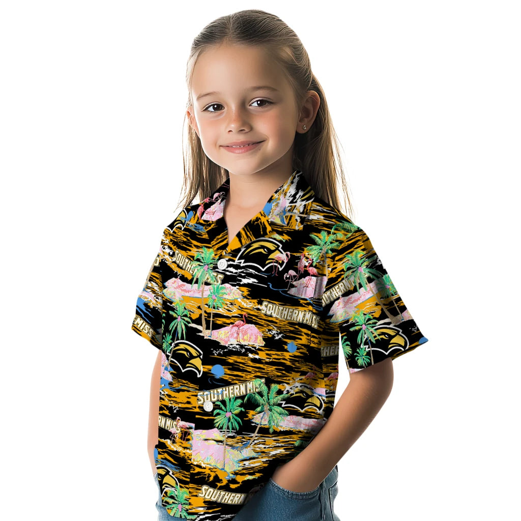 Southern Miss Golden Eagles Flamingo Retreat 2026 Hawaiian Shirt – Moonbestprint
