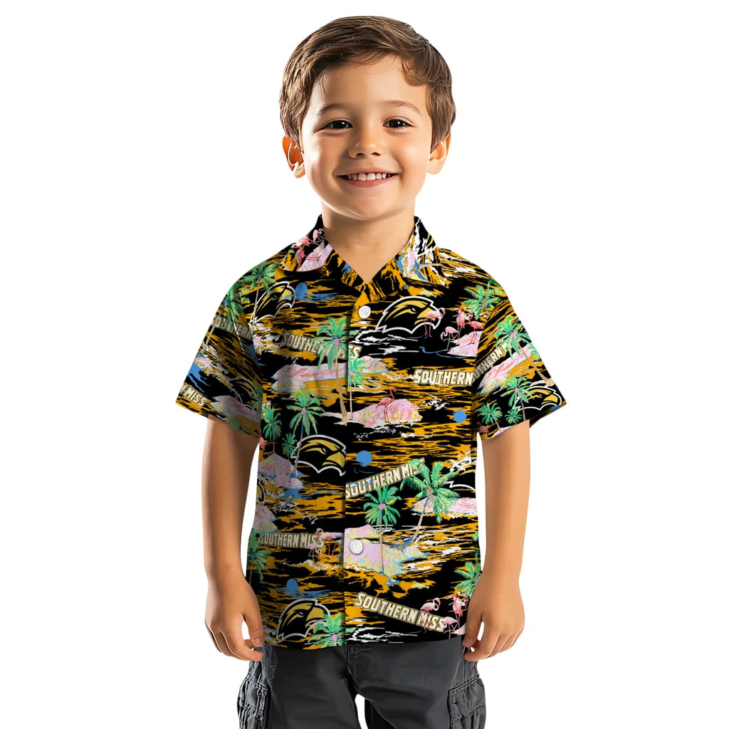 Southern Miss Golden Eagles Flamingo Retreat 2026 Hawaiian Shirt – Moonbestprint