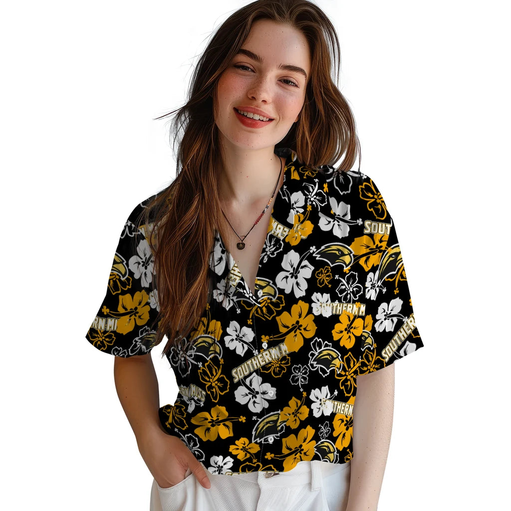 Southern Miss Golden Eagles Hibiscus Bloom Hawaiian Shirt – Moonbestprint