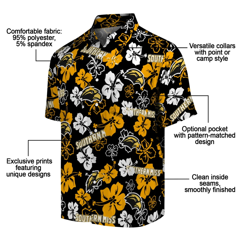Southern Miss Golden Eagles Hibiscus Bloom Hawaiian Shirt – Moonbestprint