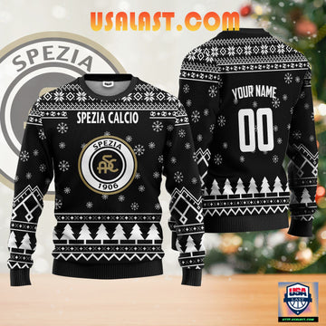 Spezia Calcio Personalized Ugly Christmas Sweater Black Version ? Usalast