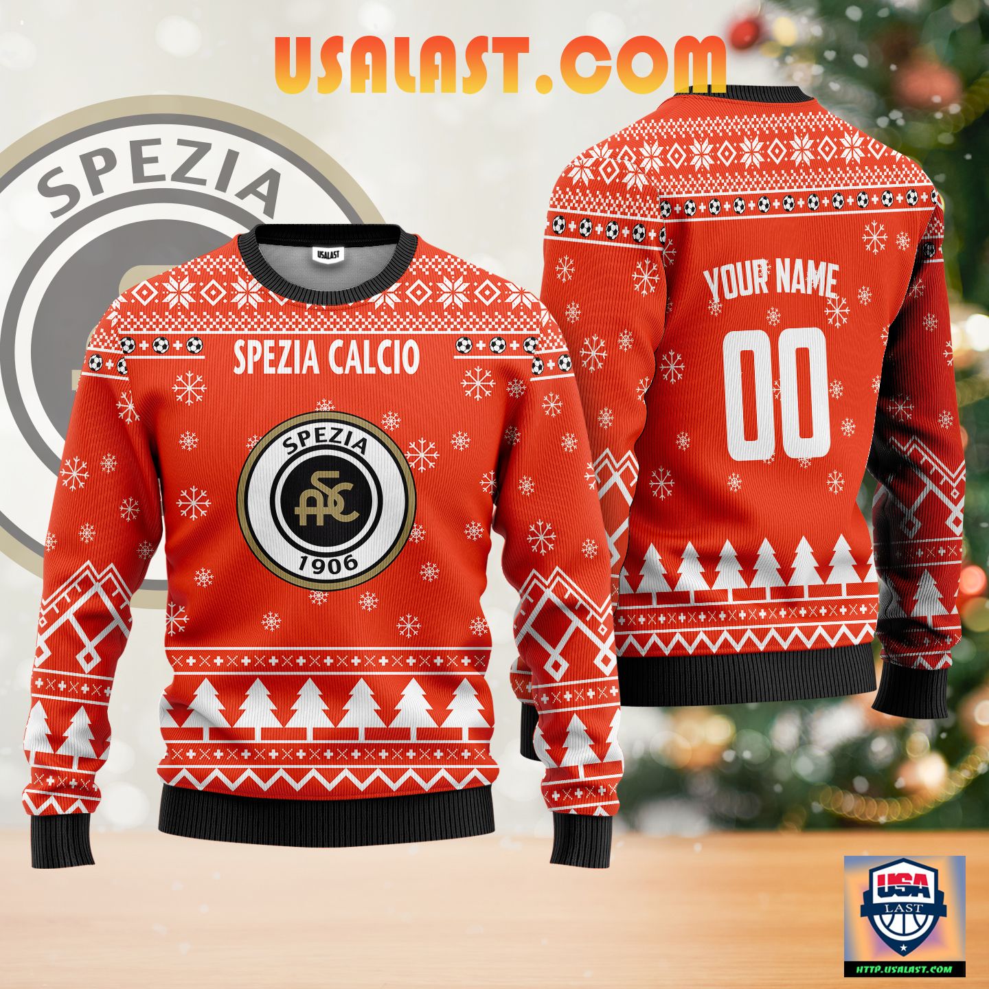 Spezia Calcio Personalized Ugly Christmas Sweater Orange Version ? Usalast