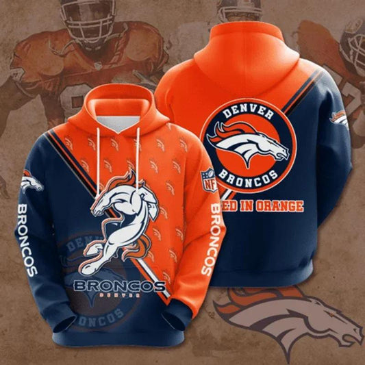 Sports Team Denver Broncos NFL 3D All Over Print Hoodie -Moonbestprint