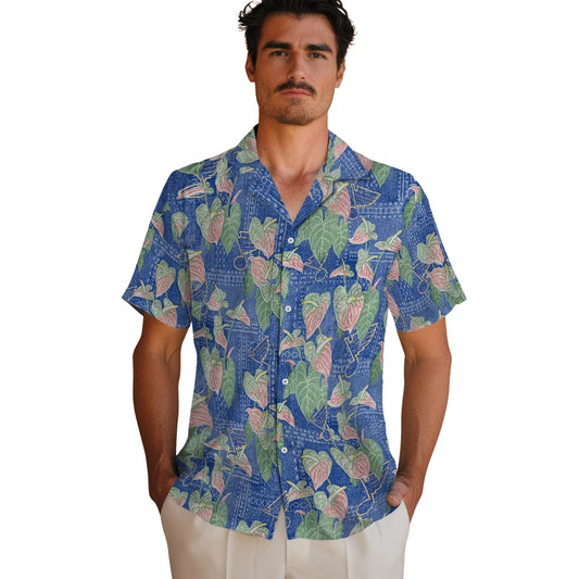 St. Louis Blues Hawaiian Shirt - Anthurium Overlay | Moonbestprint