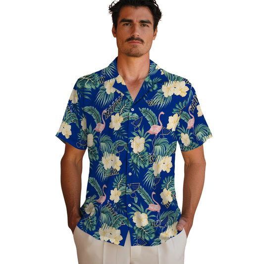 St. Louis Blues Hawaiian Shirt - Flamingo and Hibiscus | Moonbestprint