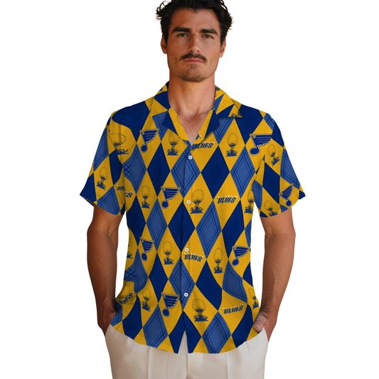 St. Louis Blues Hawaiian Shirt - Golfing Plaid | Moonbestprint