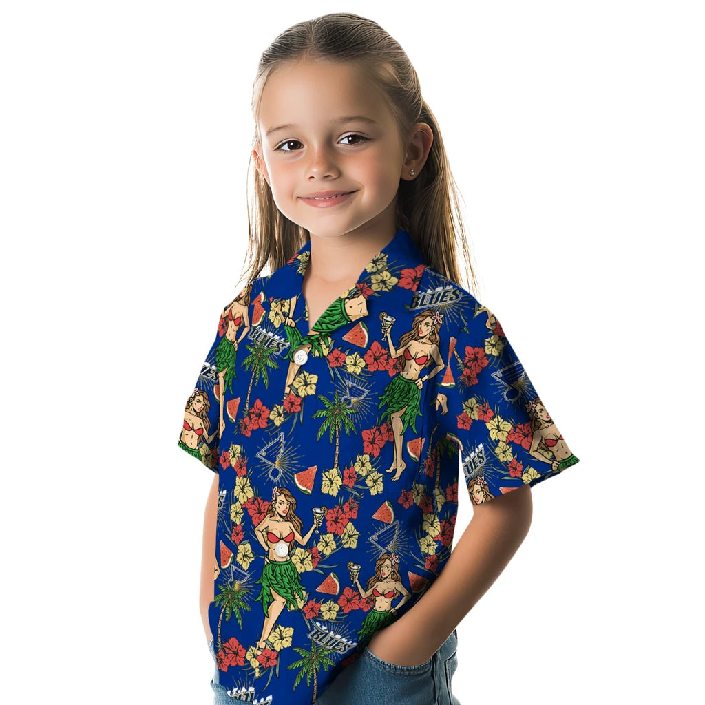 St. Louis Blues Hawaiian Shirt - Hawaiian Girls Design | Moonbestprint