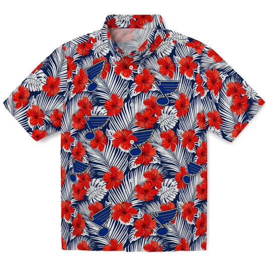 St. Louis Blues Hawaiian Shirt - Hibiscus Fiesta | Moonbestprint