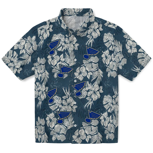 St. Louis Blues Hawaiian Shirt - Hibiscus Flowers | Moonbestprint