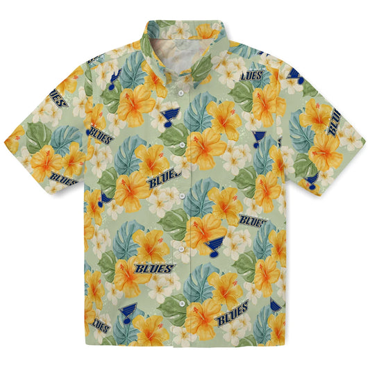 St. Louis Blues Hawaiian Shirt - Hibiscus Mood | Moonbestprint