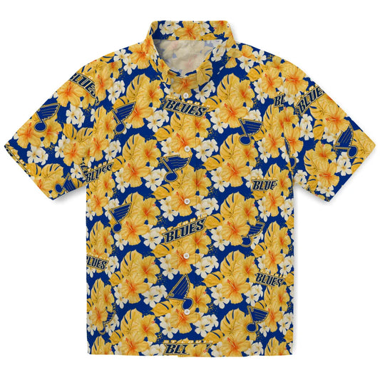 St. Louis Blues Hawaiian Shirt - Hibiscus Tropics | Moonbestprint