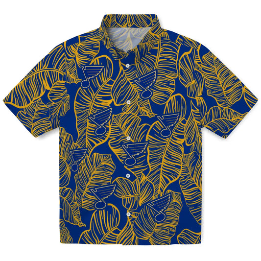 St. Louis Blues Hawaiian Shirt - Leaf Outline | Moonbestprint