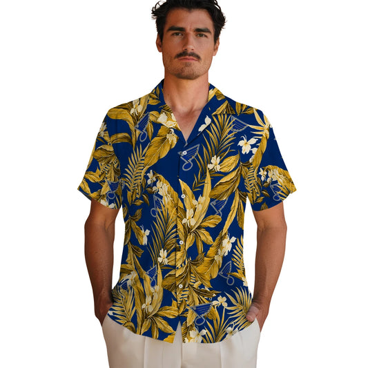St. Louis Blues Hawaiian Shirt - Palm Leaves | Moonbestprint
