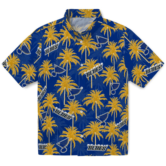 St. Louis Blues Hawaiian Shirt - Palm Tree Motif | Moonbestprint