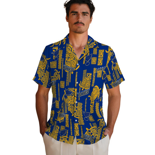St. Louis Blues Hawaiian Shirt - Turtle Lines | Moonbestprint