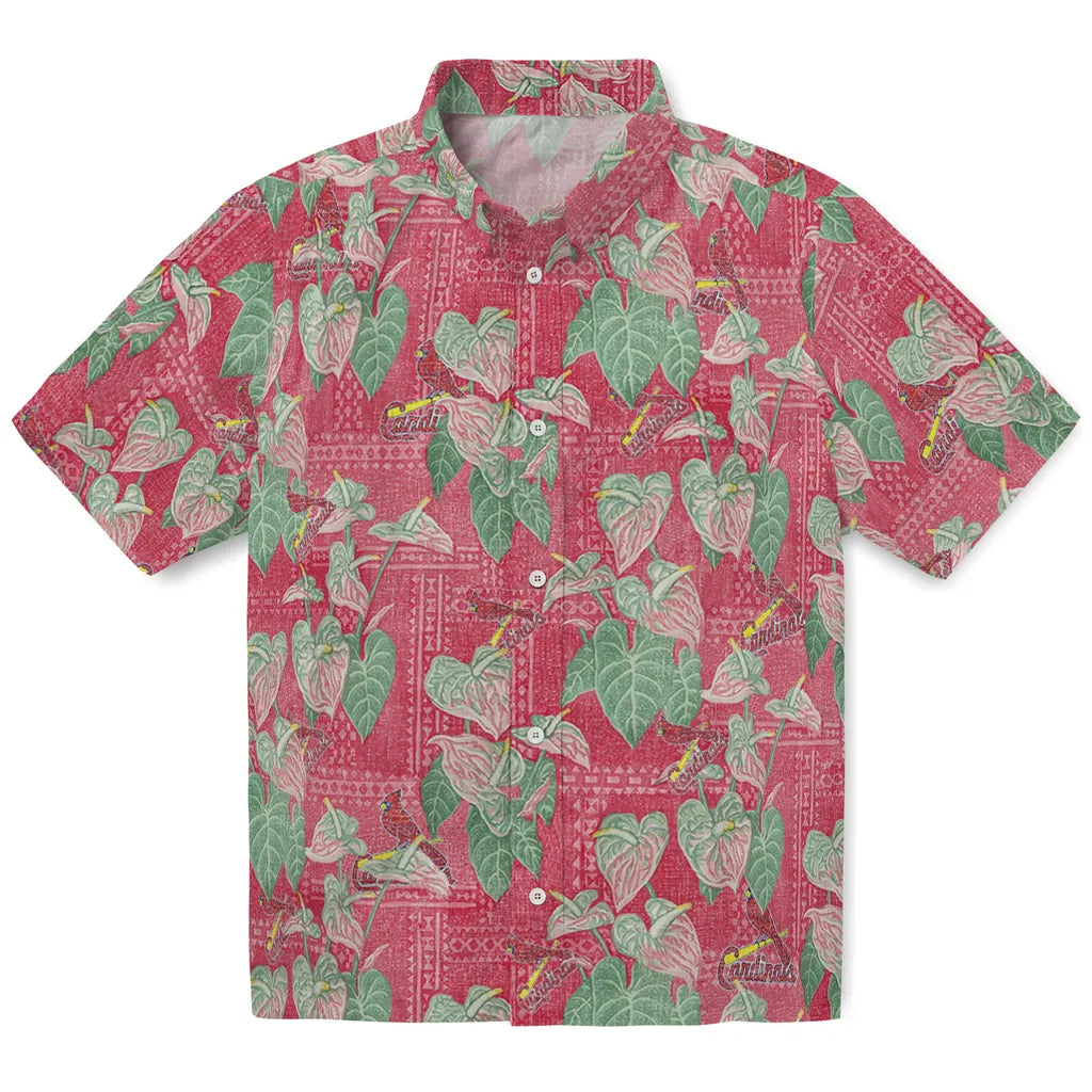 St. Louis Cardinals Hawaiian Shirt - Anthurium Overlay | Moonbestprint