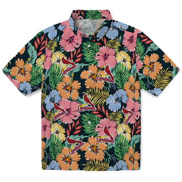 St. Louis Cardinals Hawaiian Shirt - Brilliant Hibiscus Garden | Moonbestprint
