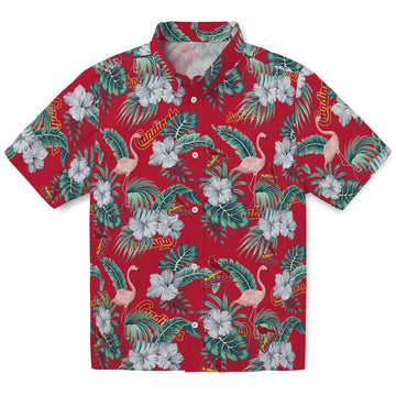 St. Louis Cardinals Hawaiian Shirt - Flamingo and Hibiscus | Moonbestprint