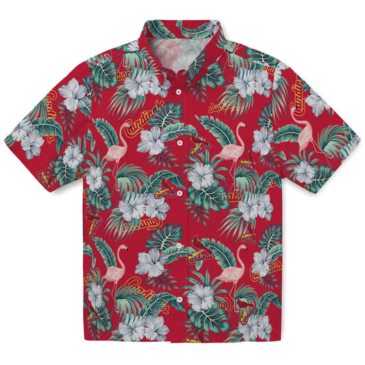St. Louis Cardinals Hawaiian Shirt - Flamingo and Hibiscus | Moonbestprint