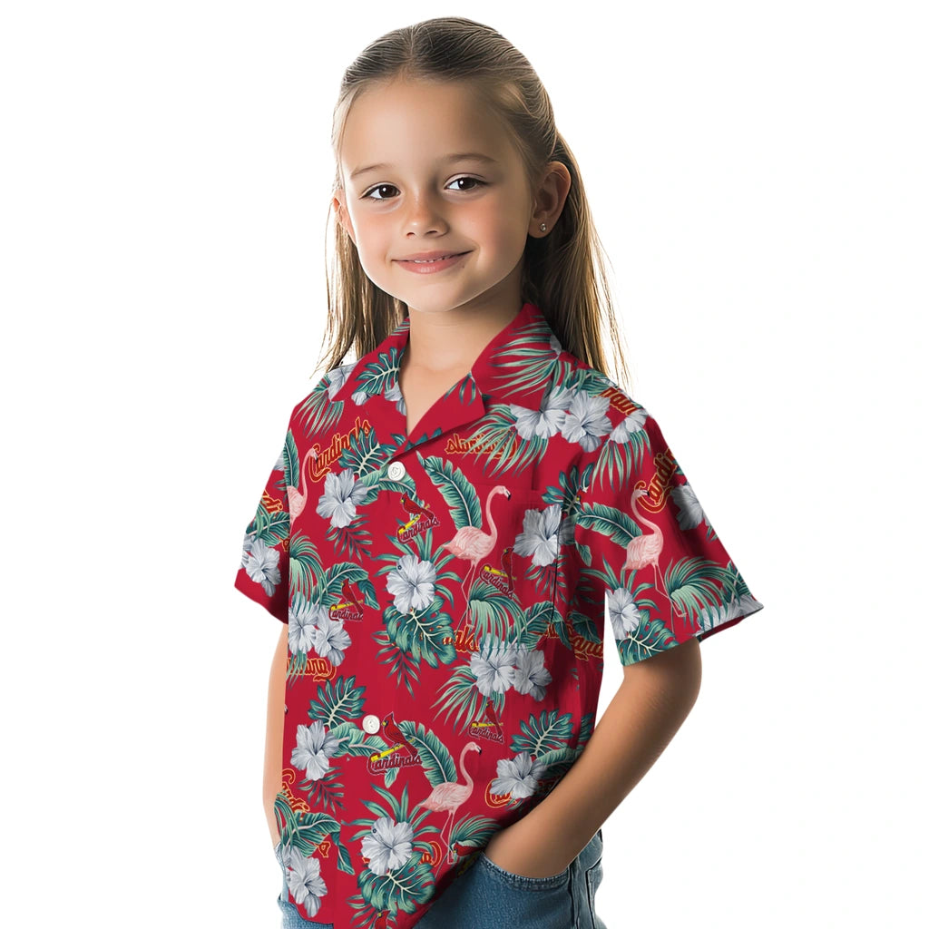St. Louis Cardinals Hawaiian Shirt - Flamingo and Hibiscus | Moonbestprint