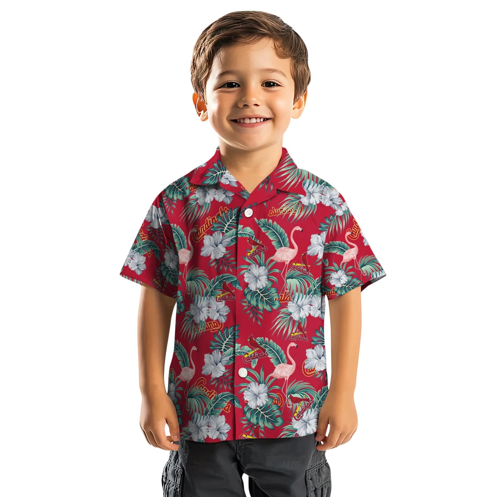 St. Louis Cardinals Hawaiian Shirt - Flamingo and Hibiscus | Moonbestprint