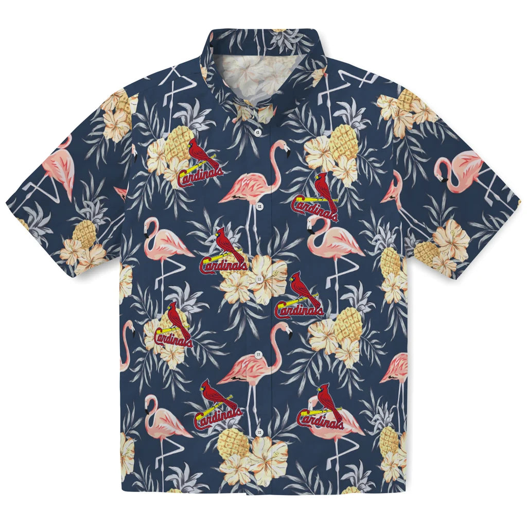 St. Louis Cardinals Hawaiian Shirt - Flamingo Hibiscus | Moonbestprint
