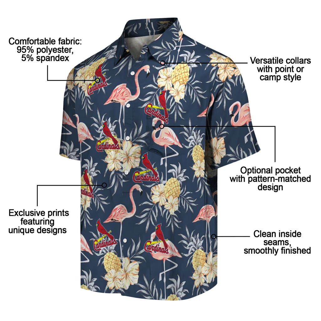 St. Louis Cardinals Hawaiian Shirt - Flamingo Hibiscus | Moonbestprint