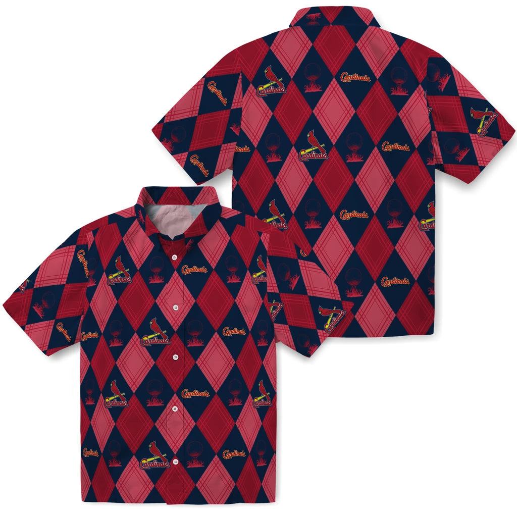 St. Louis Cardinals Hawaiian Shirt - Golfing Plaid | Moonbestprint