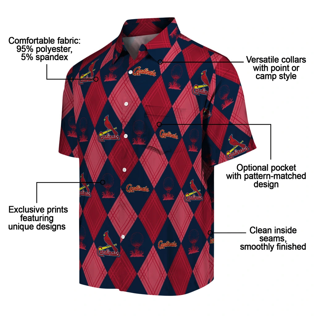 St. Louis Cardinals Hawaiian Shirt - Golfing Plaid | Moonbestprint