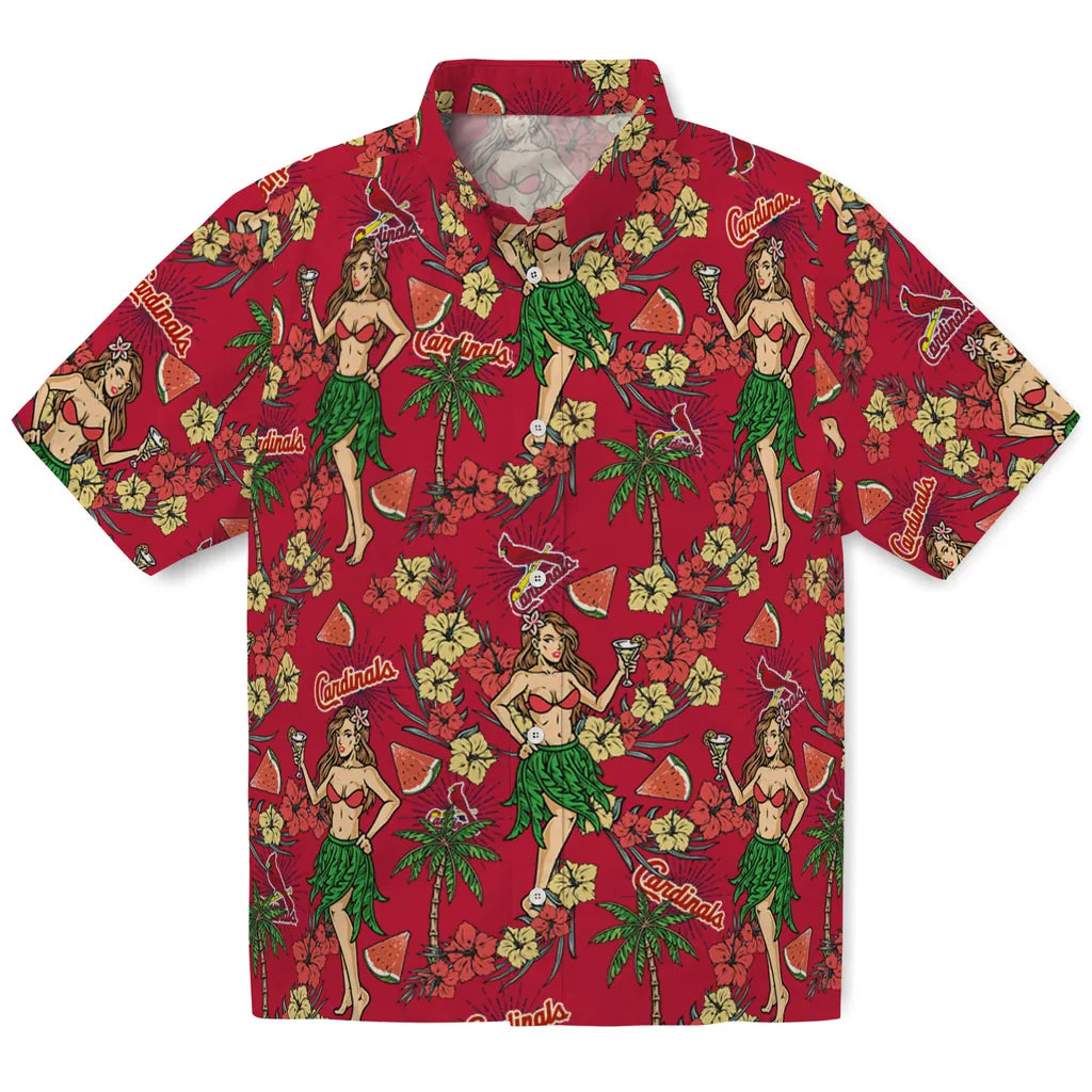 St. Louis Cardinals Hawaiian Shirt - Hawaiian Girls Design | Moonbestprint