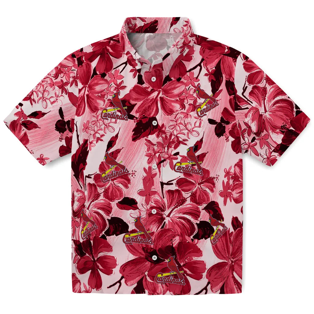 St. Louis Cardinals Hawaiian Shirt - Hibiscus Arrangement | Moonbestprint