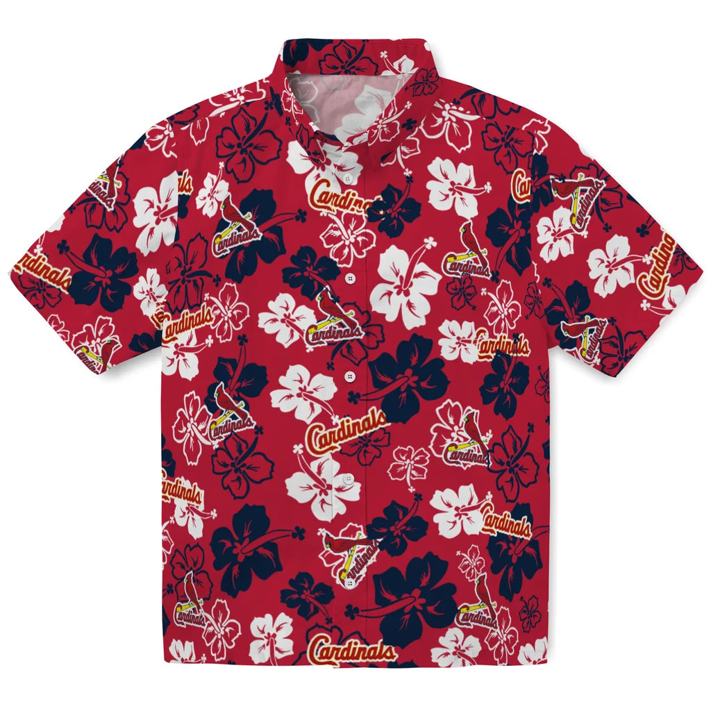 St. Louis Cardinals Hawaiian Shirt - Hibiscus Flower Design | Moonbestprint