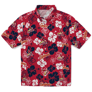 St. Louis Cardinals Hawaiian Shirt - Hibiscus Flower Design | Moonbestprint