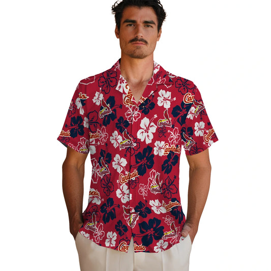 St. Louis Cardinals Hawaiian Shirt - Hibiscus Flower Design | Moonbestprint