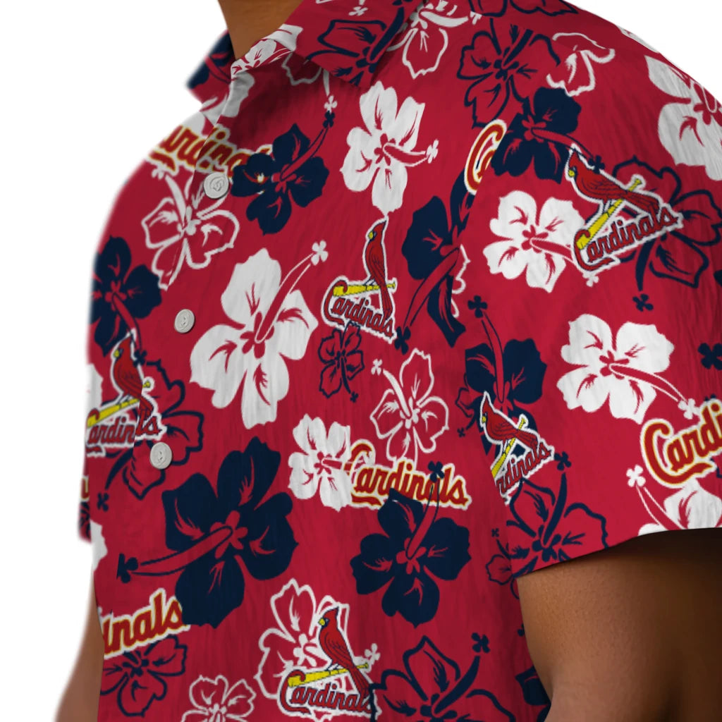 St. Louis Cardinals Hawaiian Shirt - Hibiscus Flower Design | Moonbestprint