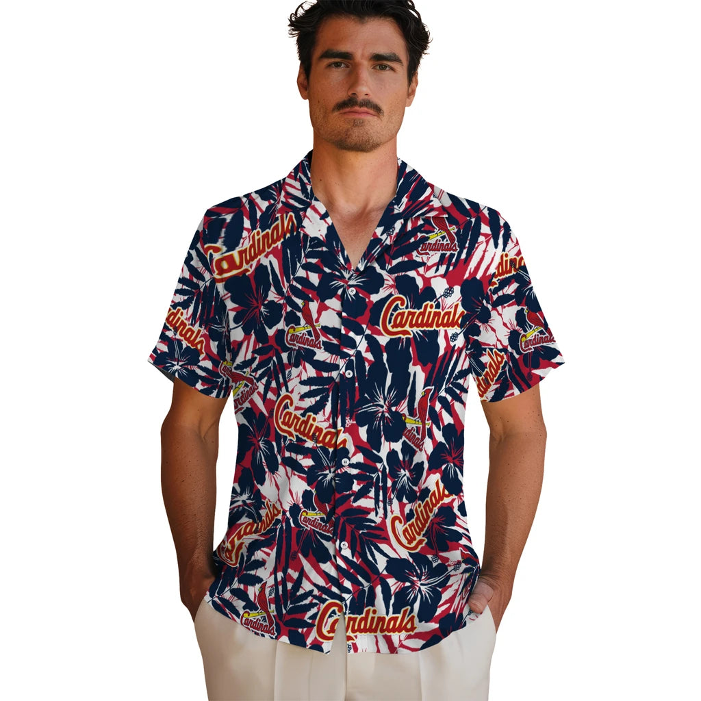 St. Louis Cardinals Hawaiian Shirt - Hibiscus Overlay | Moonbestprint