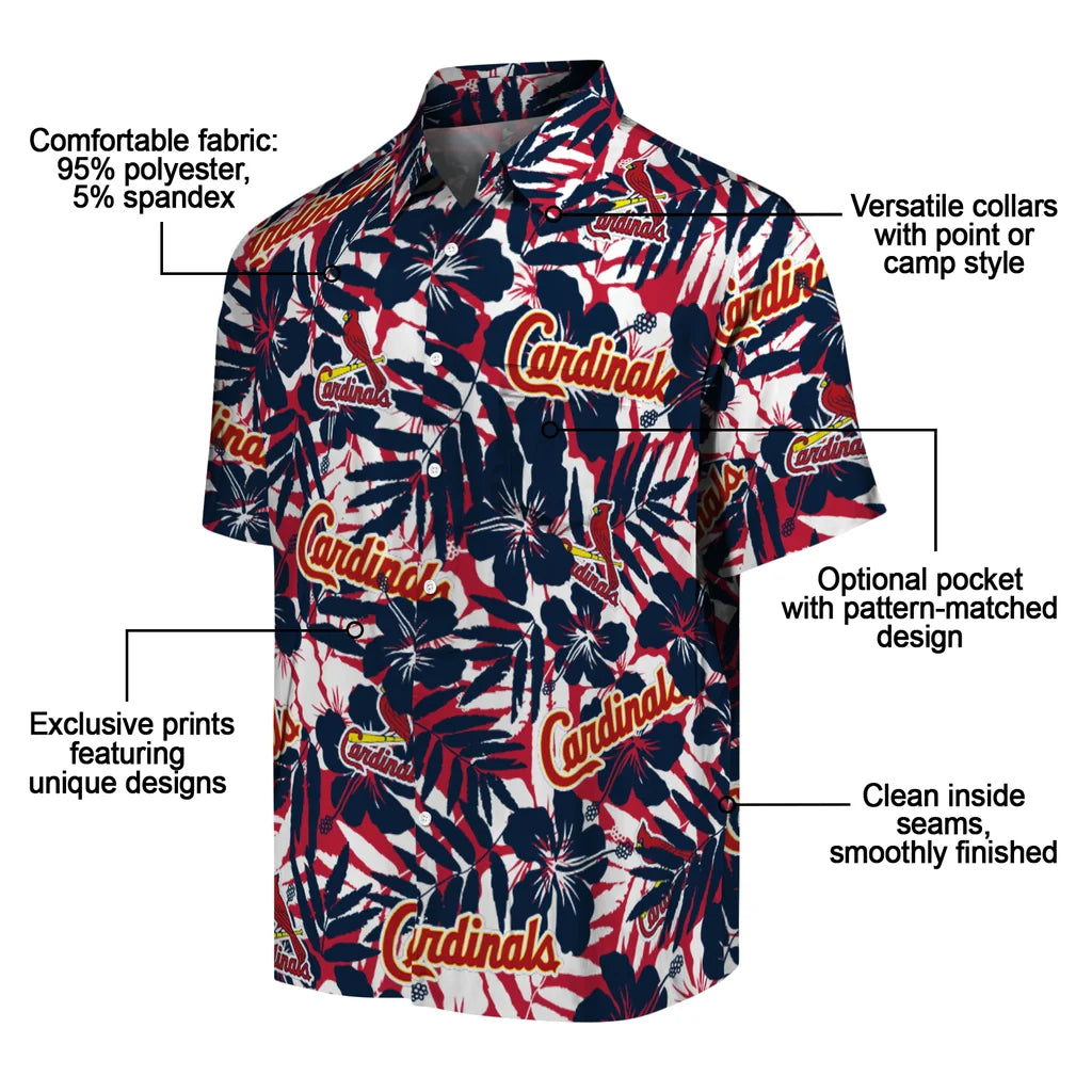St. Louis Cardinals Hawaiian Shirt - Hibiscus Overlay | Moonbestprint