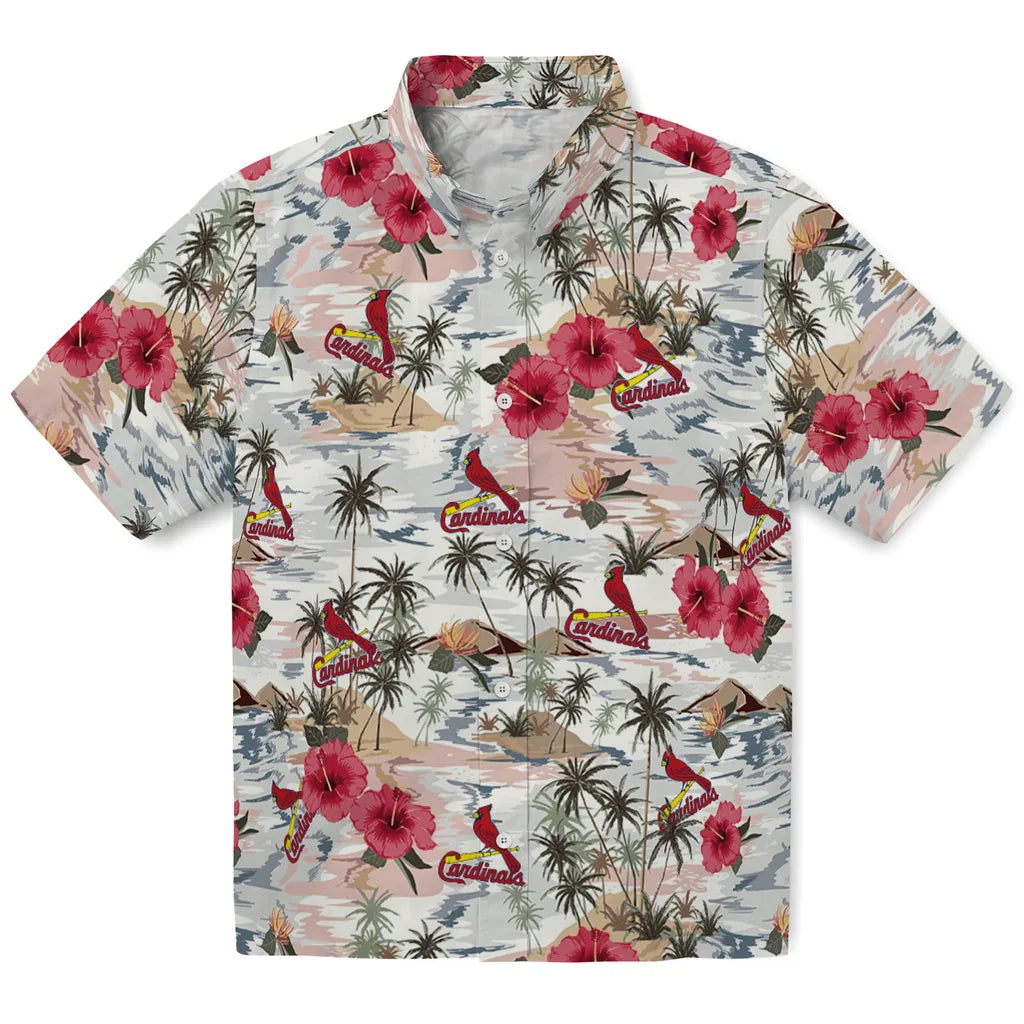 St. Louis Cardinals Hawaiian Shirt - Hibiscus Seaside | Moonbestprint