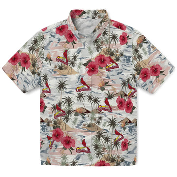 St. Louis Cardinals Hawaiian Shirt - Hibiscus Seaside | Moonbestprint