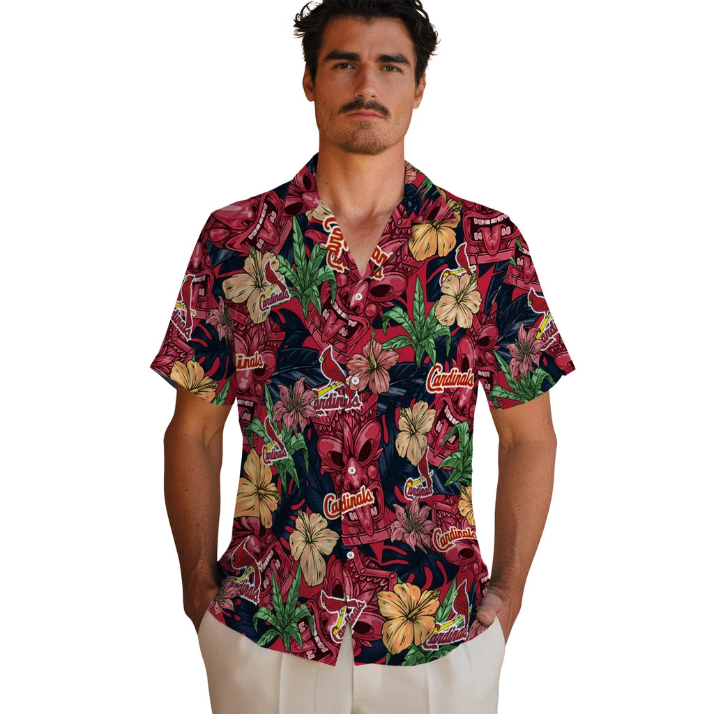 St. Louis Cardinals Hawaiian Shirt - Hibiscus Tiki Jungle | Moonbestprint