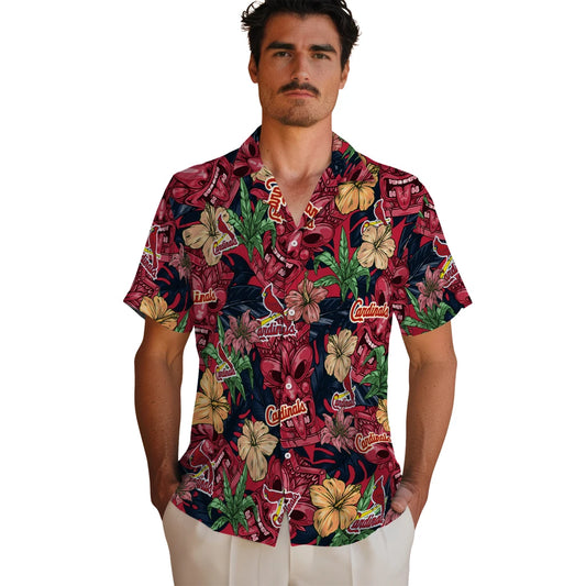 St. Louis Cardinals Hawaiian Shirt - Hibiscus Tiki Jungle | Moonbestprint